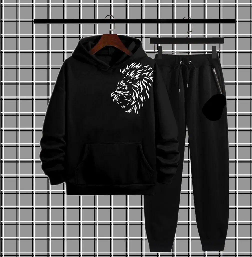 Men's Fleece Hoodie Track Suit - 2 Pcs - Graphic Sublimation Style